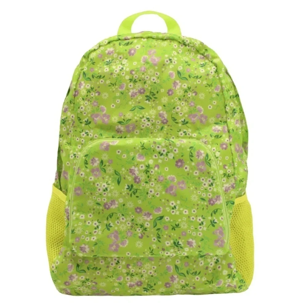 NEW Mytagalongs Lime Floral Foldable Backpack